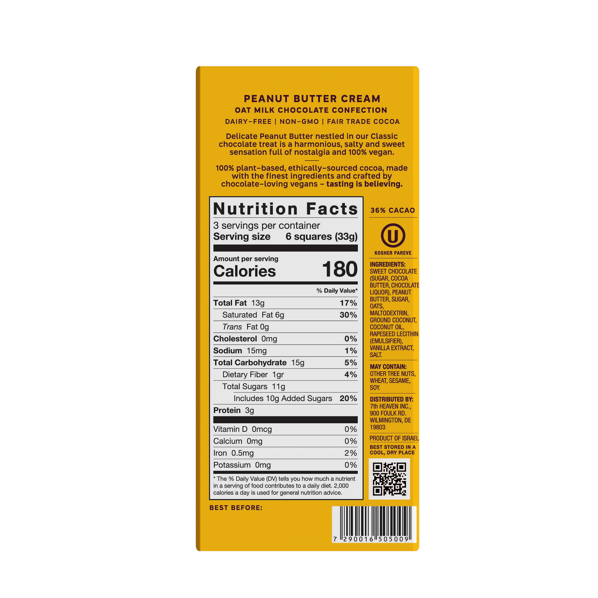 7th Heaven dairy-free milk chocolate peanut butter cream