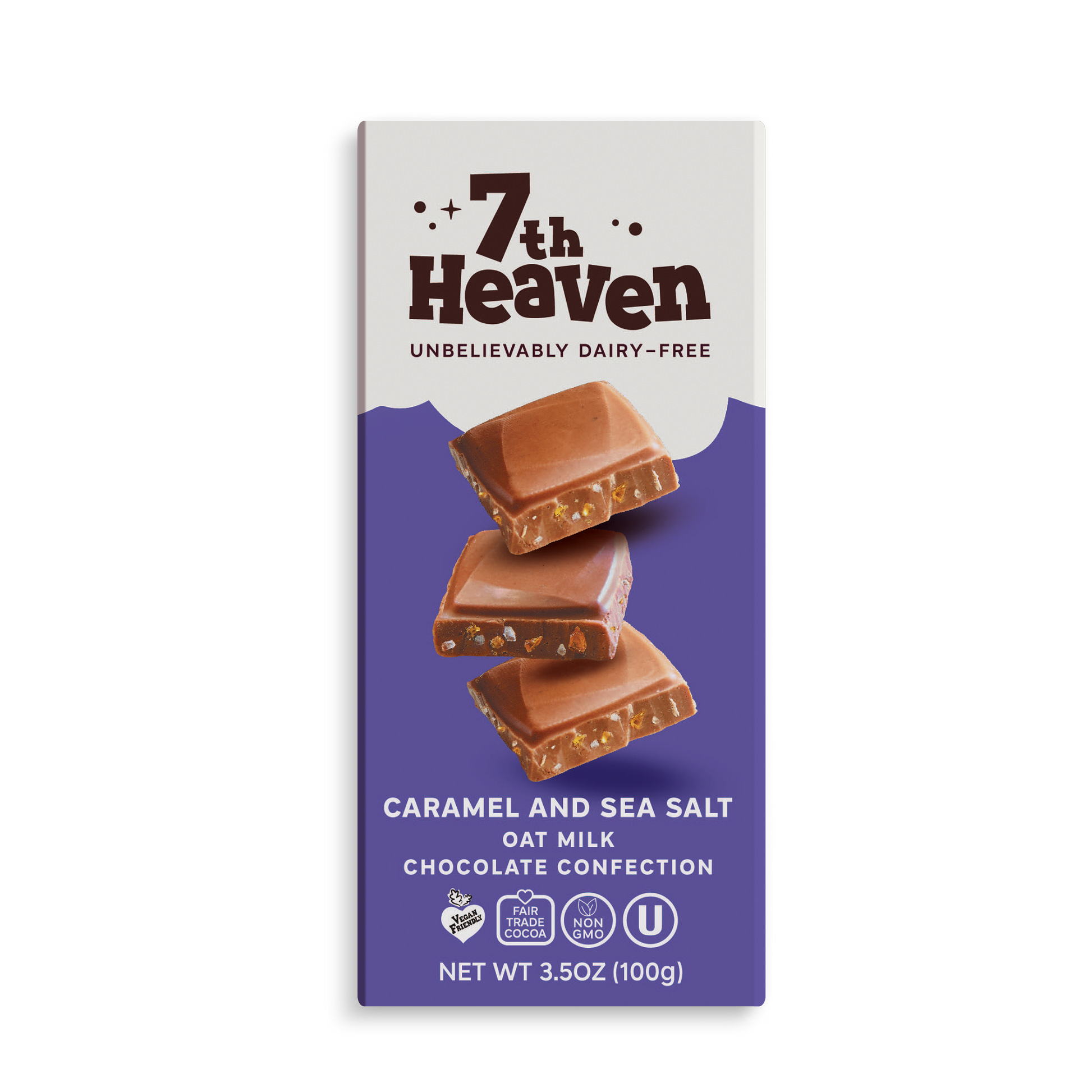 7th Heaven Salted Caramel dairy free chocolate bar
